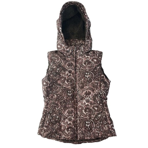 Patagonia Women’s W’s Down With It Vest Goose Down Puffer S Brown Zip Up Hood - Picture 3 of 14